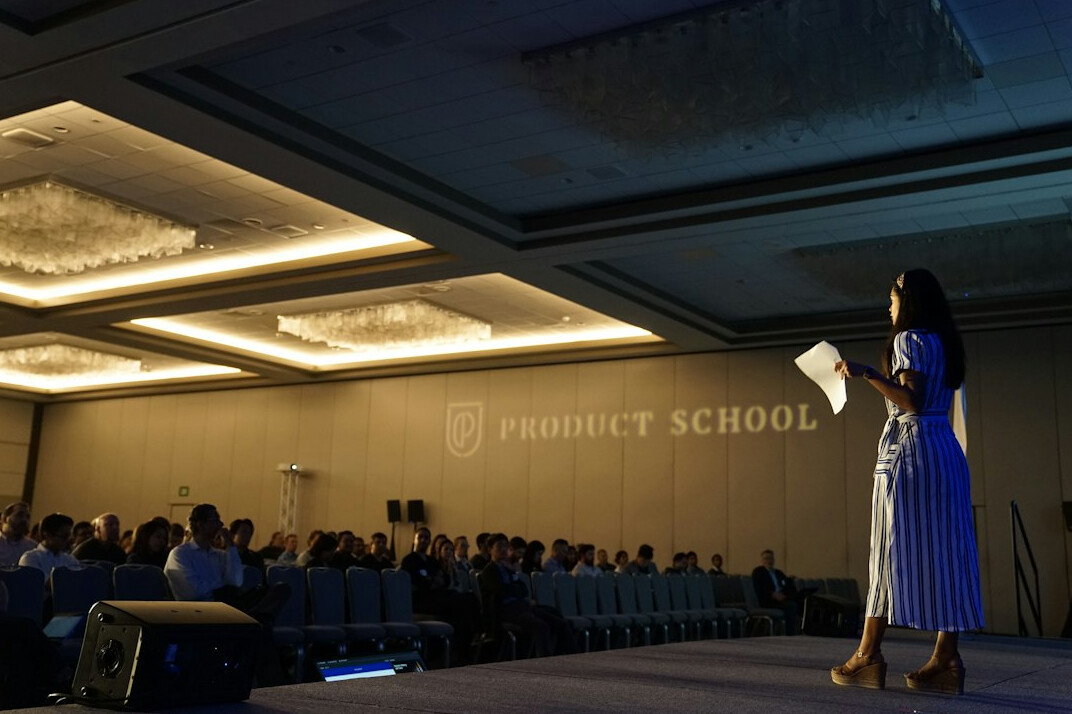 confident speaker presenting