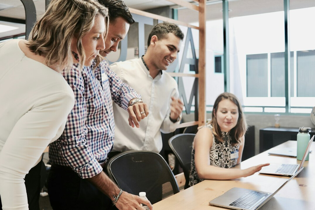 diverse team in office meeting