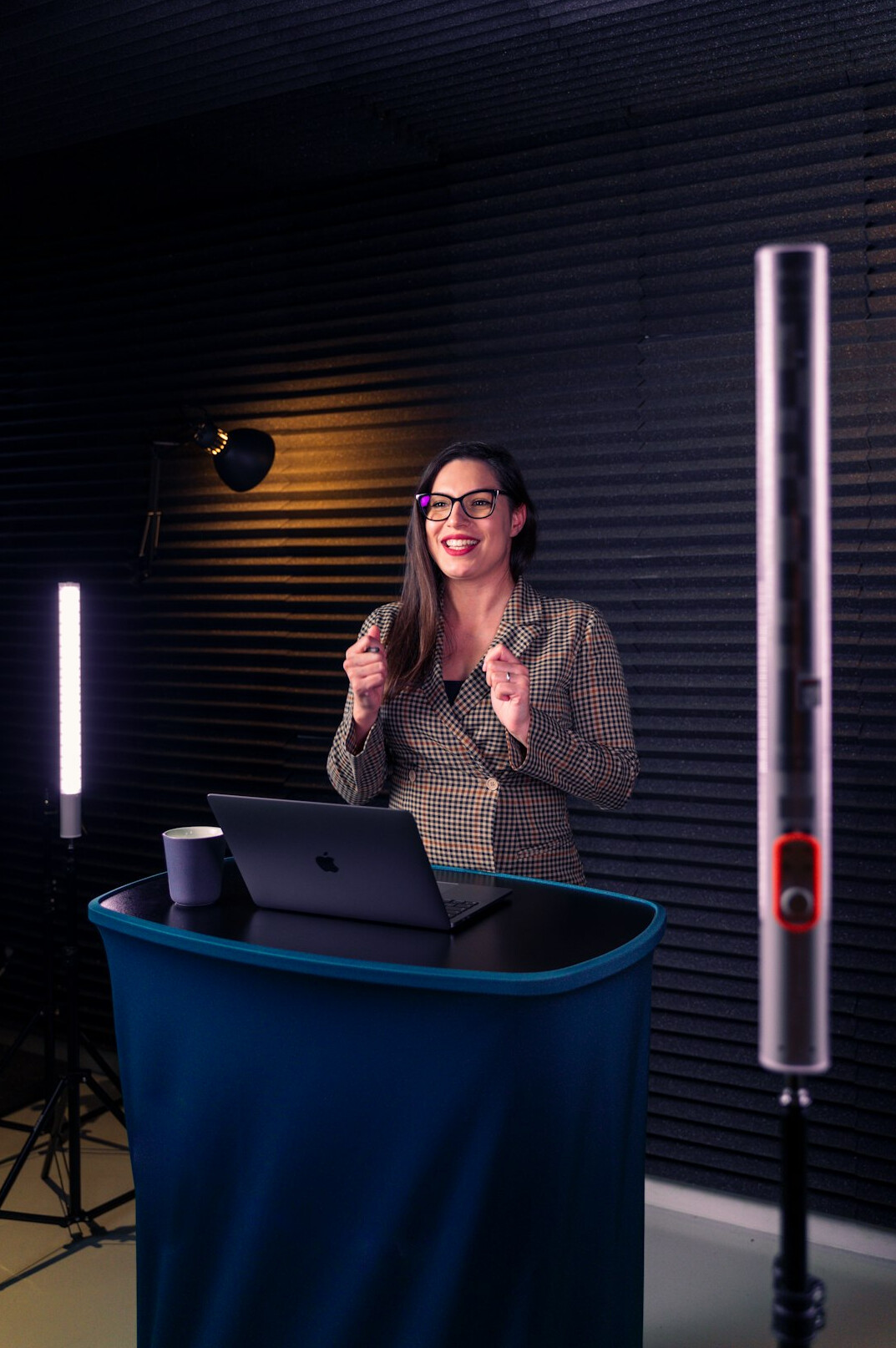 confident speaker presenting