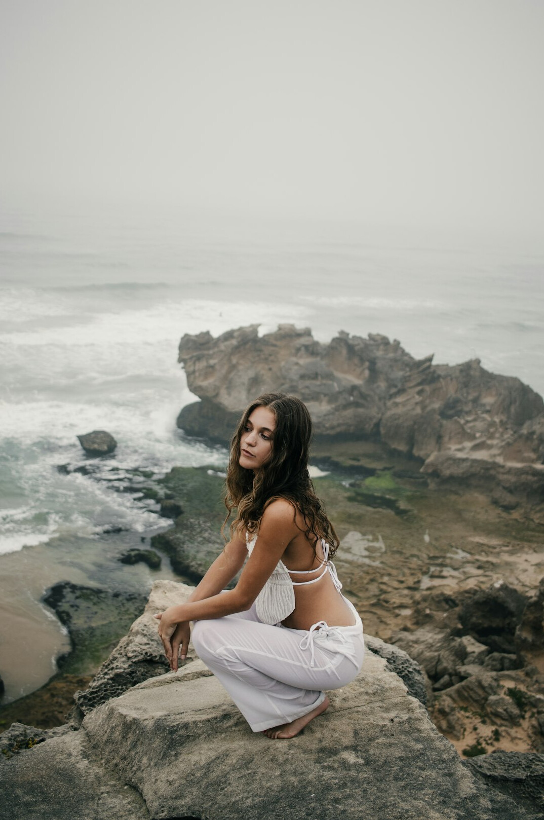 person meditating in nature
