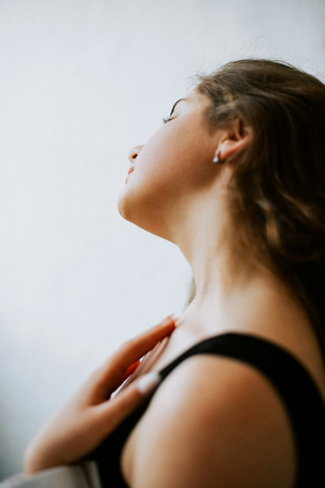 woman practicing breathing exercises
